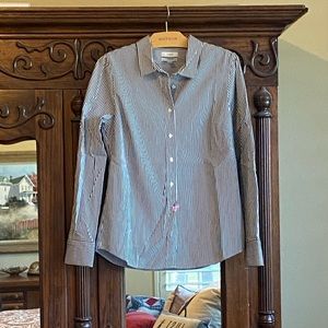 J. Crew Perfect Shirt Blk/Wht Stripe M